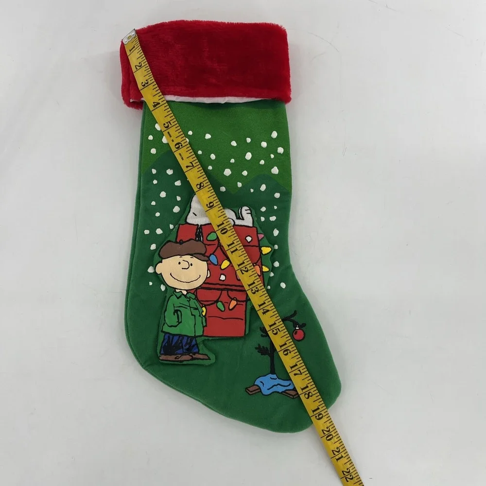 Vintage Felt Kurt Adler Christmas Stocking Peanuts Charlie Brown Snoopy Applique